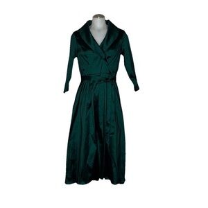 Alex Evenings Green Ruffled Wrap Sundress